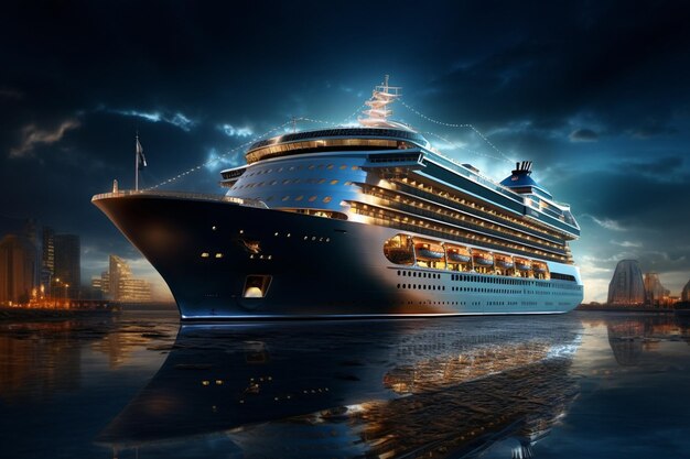 View of luxurious cruise ship