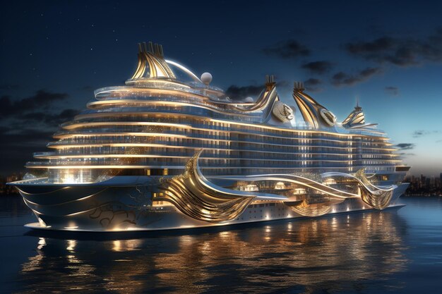 Photo view of luxurious cruise ship