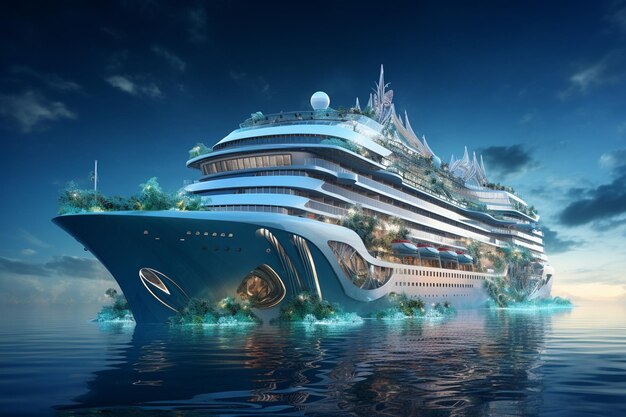 View of luxurious cruise ship