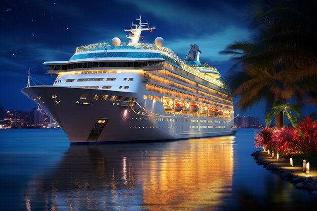 Photo view of luxurious cruise ship