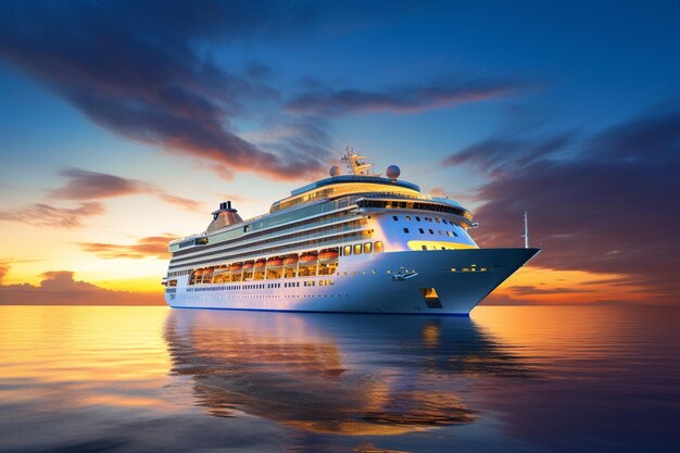 View of luxurious cruise ship