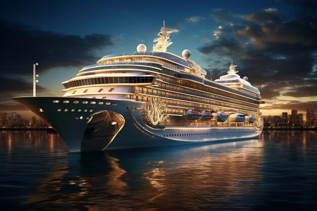 View of luxurious cruise ship