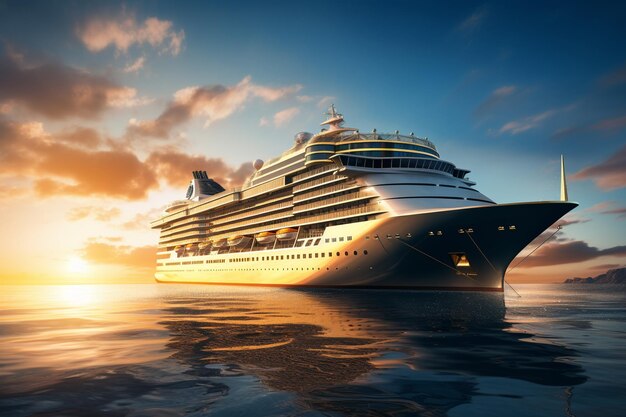 View of luxurious cruise ship