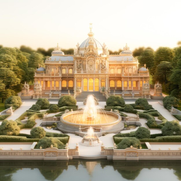 View of luxurious royal palace