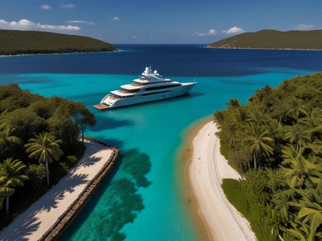 View of luxurious yacht on water