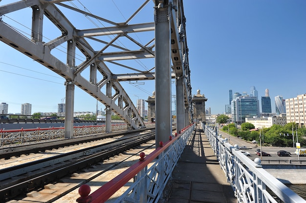 View of the Luzhnetsky bridge in Moscow