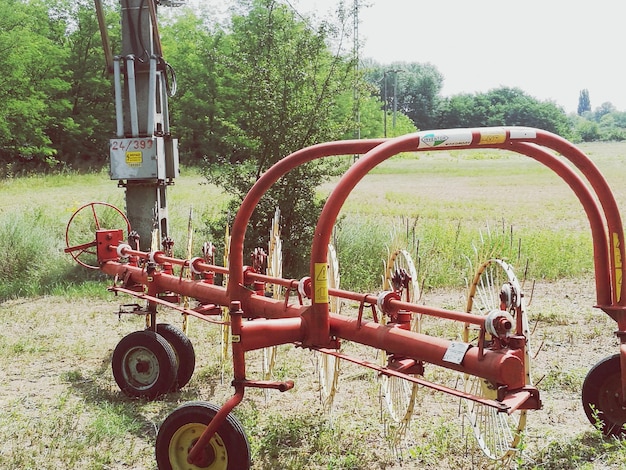 Foto veduta delle macchine sul campo