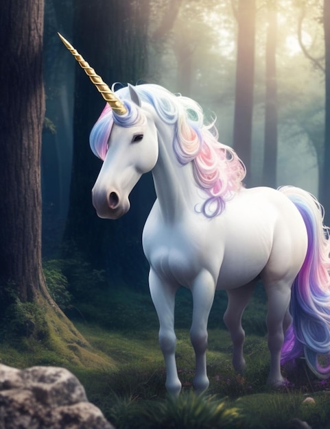 View of magical and mythical unicorn creature