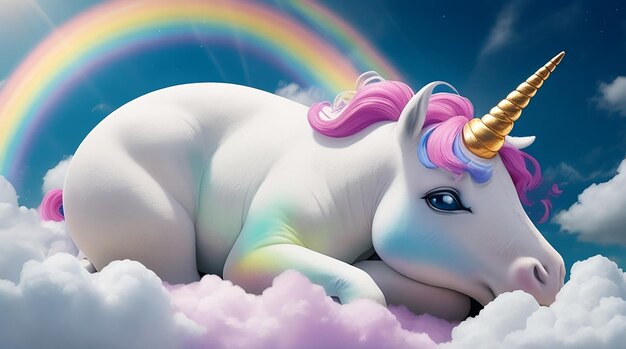 Photo view of magical and mythical unicorn creature