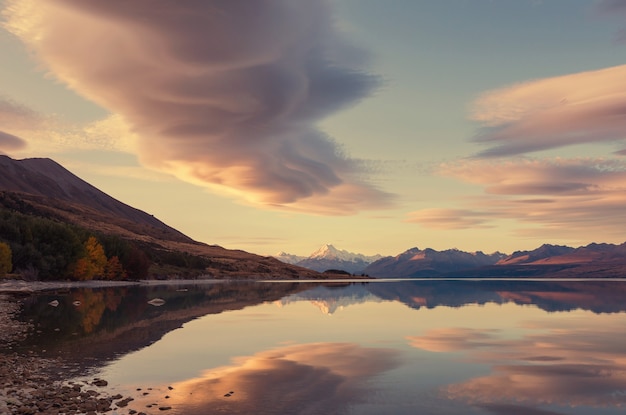 View of the majestic Aoraki Mount Cook,  New Zealand