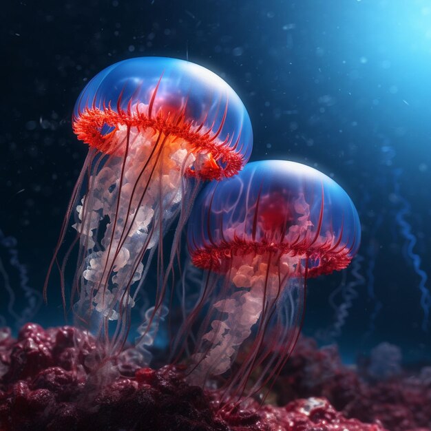 View of majestic jellyfish in the ocean