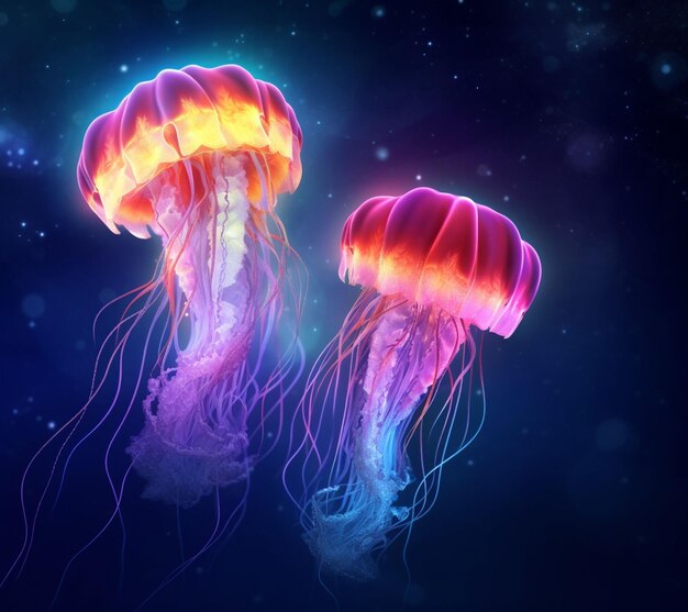 View of majestic jellyfish in the ocean