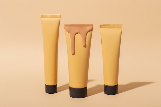 View of make-up and foundation skin product