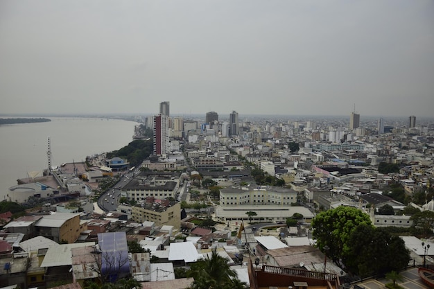 View of the Malecon and the Guayas River in Guayaquil