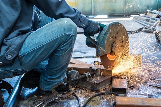 View of man working in factory