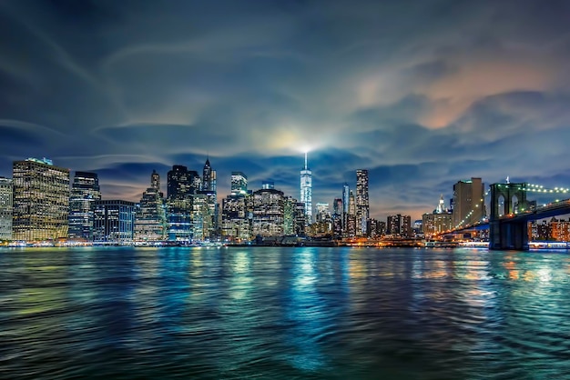 View of Manhattan with clouds