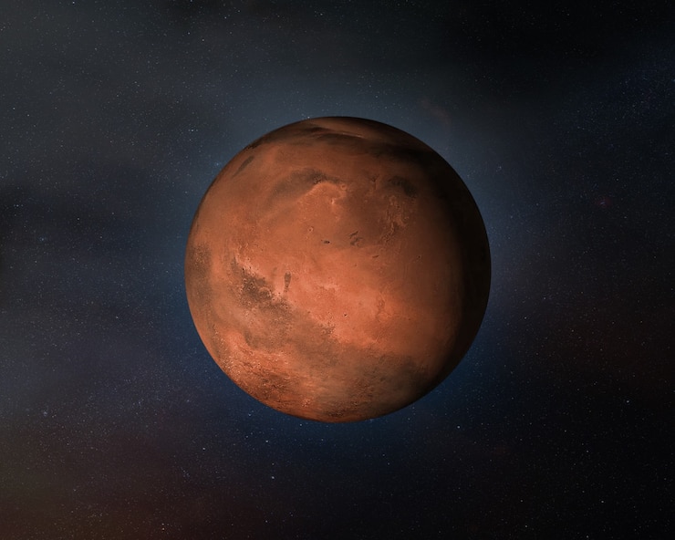 Photo view of mars planet in outer space