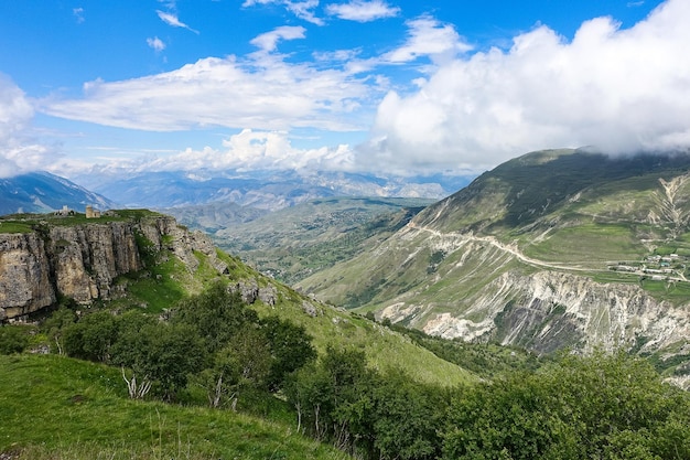 View of the Matlas plateau Khunzakhsky district Dagestan Russia 2021