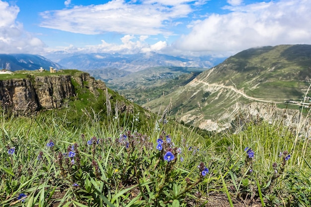 View of the Matlas plateau Khunzakhsky district Dagestan Russia 2021