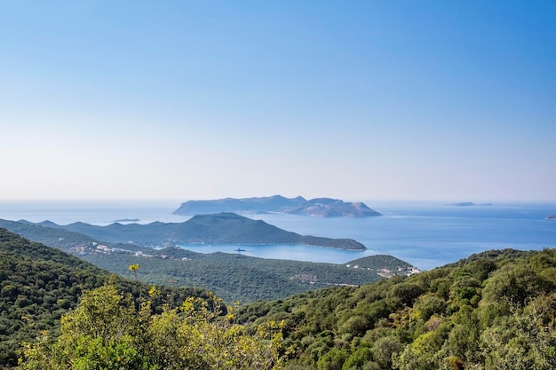 View of Mediterranean coast near Kas town southern Turkey
