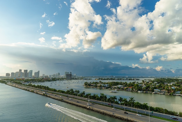 View of the Miami from a cruise liner.