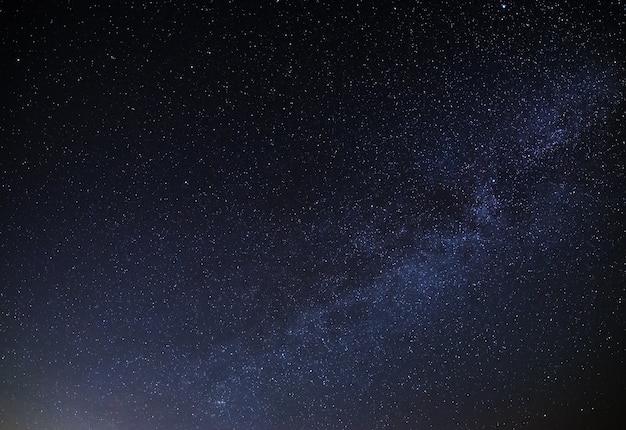 Photo view of the milky way galaxy in the night sky with bright stars