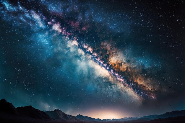 View of the Milky Way galaxy in the night sky