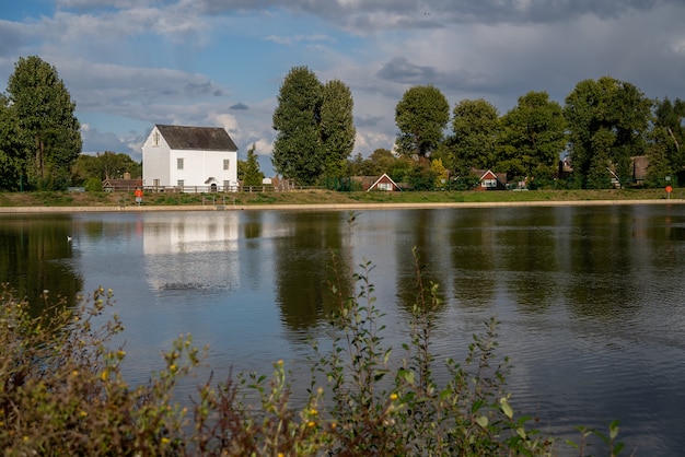 A view of the Mill at Ifield Mill pond in Ifield, West Sussex