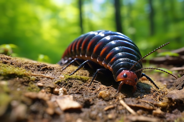 View of Millipede in nature