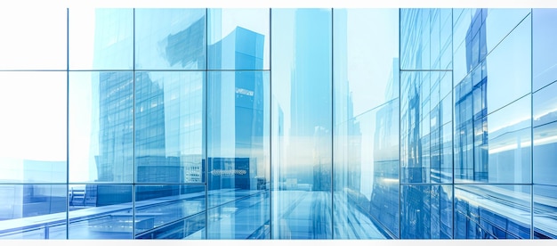 View of mirrored glass city for business background or conference banner
