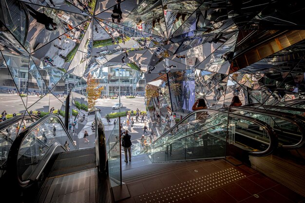 view of the mirrored interior of Tokyu Plaza Omotesando