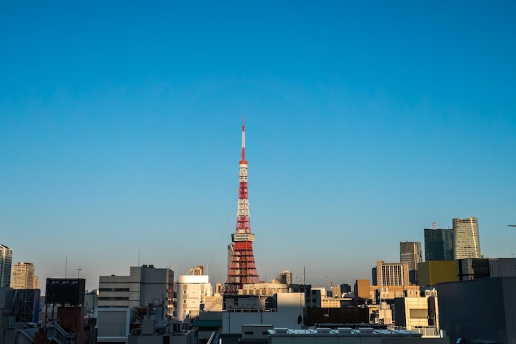 Photo 青い空を背景に近代的な建物の景色
