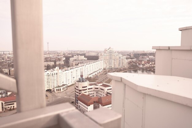 View of the modern city from the observation deck