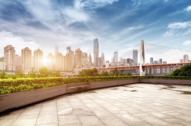 Photo view of modern tall buildings