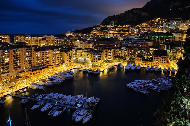 View of Monaco in the night