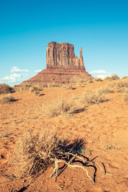 Photo view of monument valley with special photographic processing