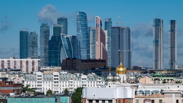 View of the Moscow International Business Center Moscow City on a summer day