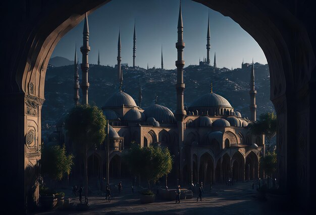 A view of a mosque from the bridge of istanbul