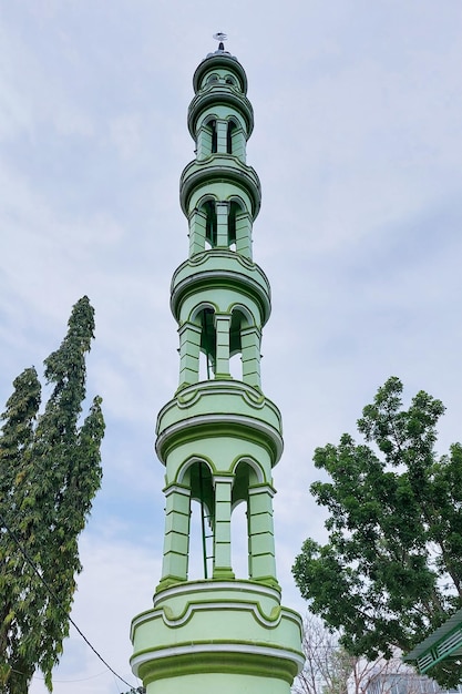 view of the mosque's minara rising high