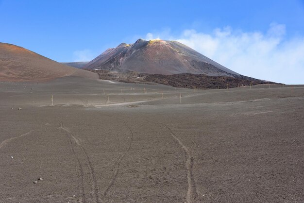 View of the Mount Etna main craters