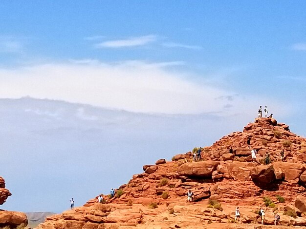 View of mountain against blue sky