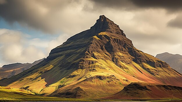 Photo a view of a mountain in close proximity