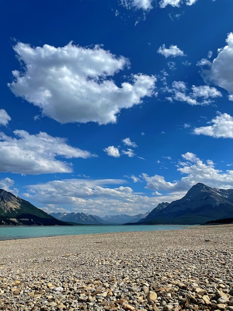 View of a mountain lake in Canada