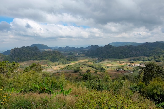 View of the mountain and nature Park at thailand