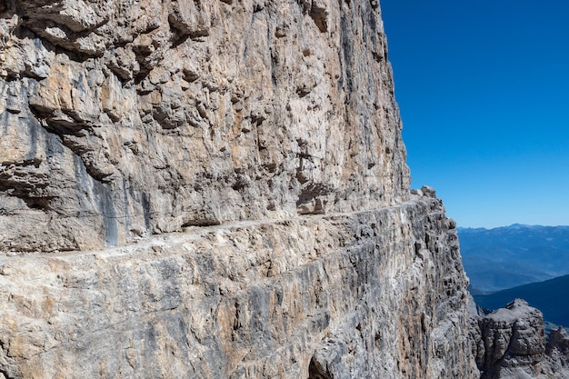 View of the mountain peaks Brenta Dolomites Trentino Italy