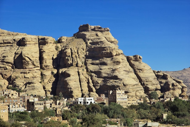 The view on mountains in Dar Al Hajar Rock Palace Sanaa Yemen