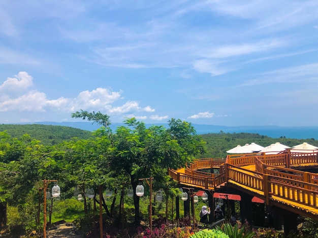 A view of the mountains from the garden