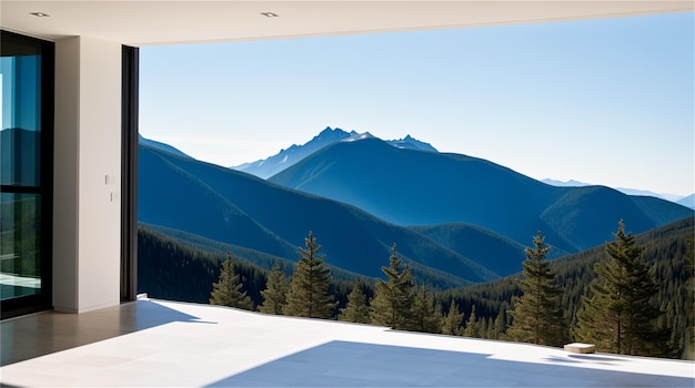 A view of the mountains from the house