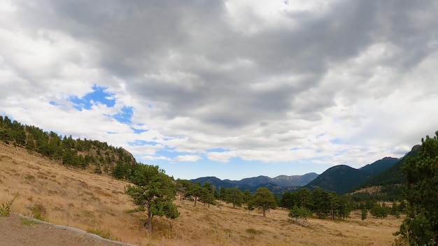 A view of the mountains from the road