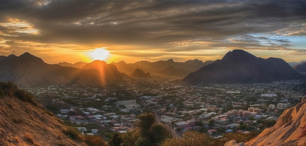 A view of the mountains from the top of the hill in phoenix.